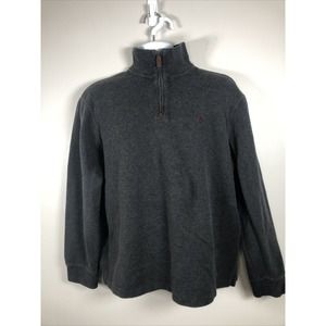Polo By Ralph Lauren Men's Pullover Sweater 1/4 Zip Size Large Color Gray